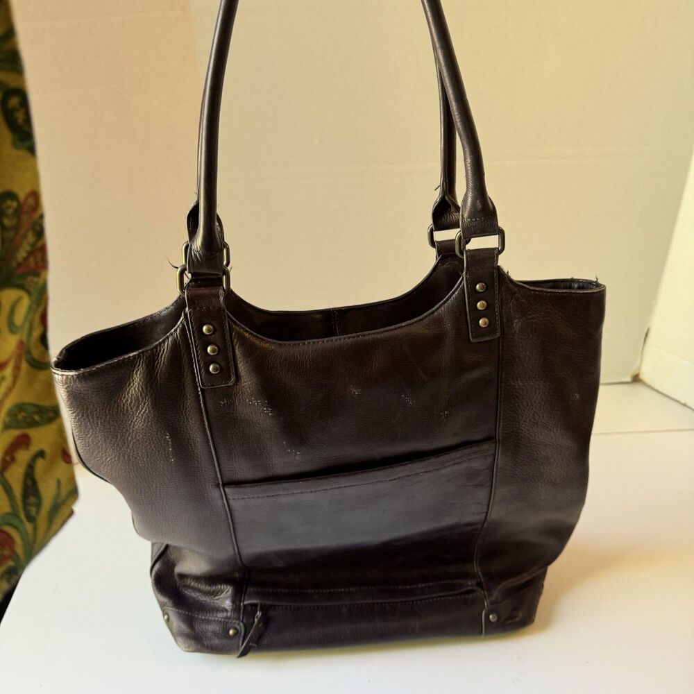 SOLO Premium Leather 16" Laptop Bucket Tote - Espresso Business TEACHER Bag